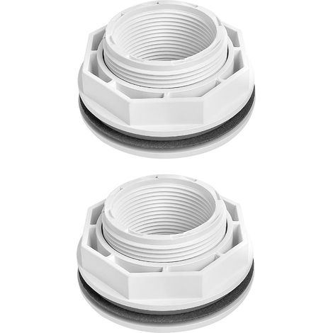 SP1023 Paquete de 2 accesorios de retorno de entrada con contratuerca y junta, rosca de entrada delantera de 1 1/2" para globo ocular, rosca trasera de 1 1/2" para accesorio de tubería, accesorio de e (1/5)