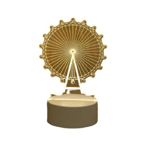 Veilleuse LED 3D en forme de grande roue, charmante, pour chambre à coucher, chambre d'enfant, etc. (9,2 x 16 cm)