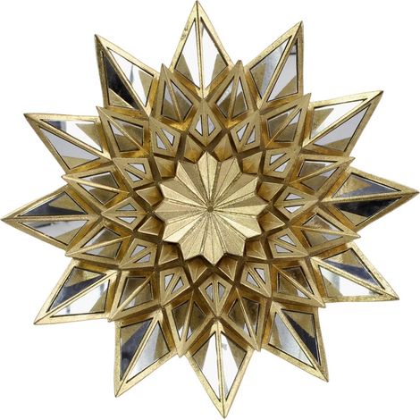Wandspiegel Stern aus Kunstharz Gold mit Spiegeln 38 cm (1/5)