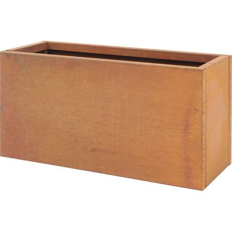 Fioriera in acciaio Corten 40 x 80 x 30 cm colore ruggine 030008954