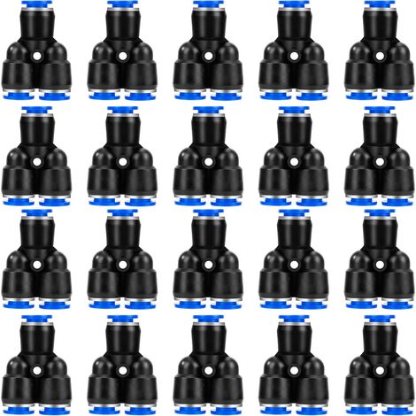 Connecteur Pneumatique 6mm Raccord Rapide Air Comprimé Droit Push In de Tube Ligne d'Air en Plastique 30 pièces - Y 8 mm (1/5)