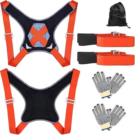 Moving and lifting straps for carrying furniture and heavy objects, allows convenient and easy use, ideal load resistance, easy to move around (1/5)