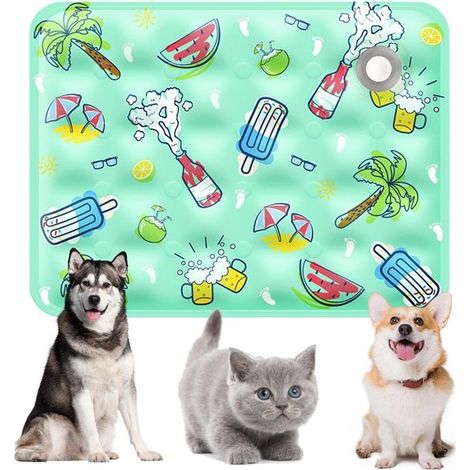 Kühlmatte für Hunde Klimatisierungsmatte Kühlmatte für Katzen Wasserkühlmatte Kühlmatte für Haustiere Kühlmatte PVC Kühlpad 40 x 50 cm Dunkelblau (1/5)