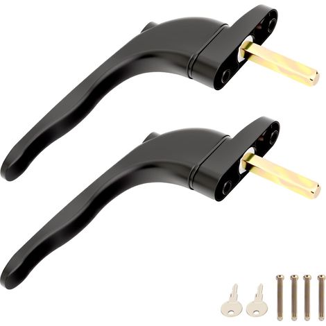 2 PCS, noir, 43 mm, poignée alu verrouillable (1/5)