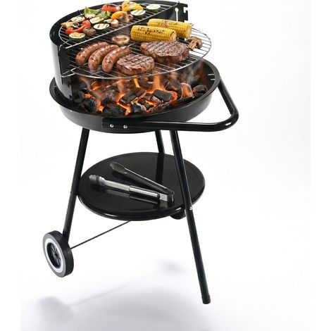 Charcoal bbq with windbreak storage shelf black 229384383 229384383 (1/5)