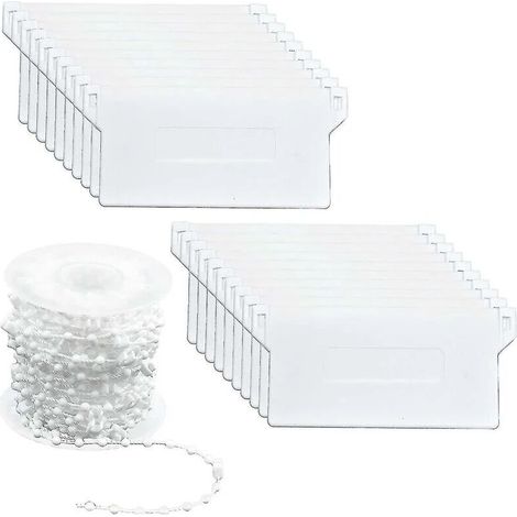 20 Pièces Stores Verticaux Poids Lattes Inférieures 89mm (3.5) x 10m Kit de Réparation de Store, Blanc (1/5)