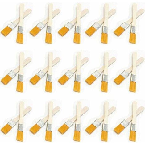 30× Pinceaux à poils plats avec manche en bois Pinceaux à peinture en bois Pinceaux à peinture pour murs Pinceau à peindre (1/5)
