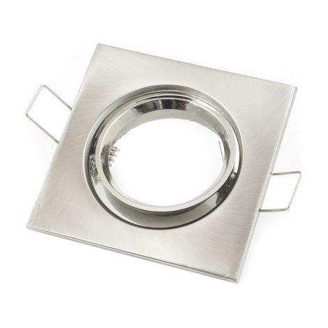 Support rA glable pour spots LED GU10 encastrA  carrA  chromA  pour plaque de plA tre chromA  carrA