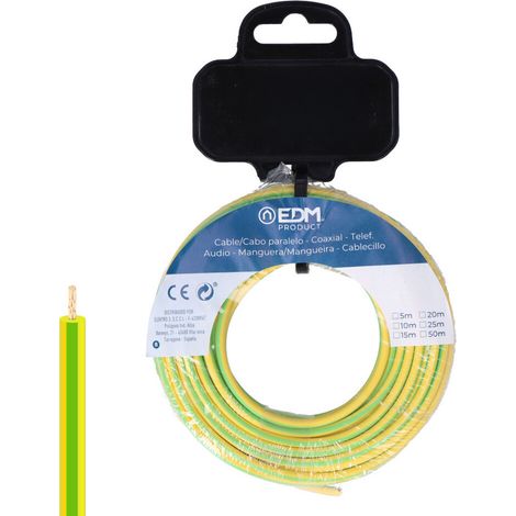 Cablecillo h07z1-k 6 mm² bicolor 15 m (1/2)