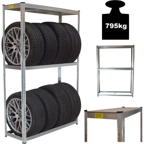Reifenregal für 8 Räder 180x120x40 cm 795 kg Reifenständer Steckregal