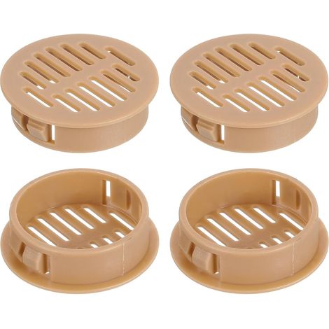 8Pcs Grille de Ventilation Ronde en Plastique, Diamètre Encastrement 35mm Hauteur 11mm Grille d'aération, Bouches d'aération pour Armoire Plafond Mur Fenêtre Radiateur, Orange (1/5)