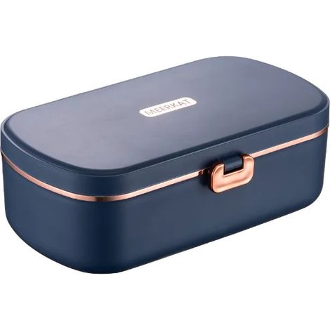 Boîte à lunch électrique chauffante (bleue) de 900 ml, portable, maintient les aliments au chaud, idéale pour le bureau, 220 V. (1/5)