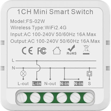 Tuya Smart Wifi Smart-Schalter für vernetzte Haushalte, 1-Wege-DIY-Leistungsschalter, kompatibel mit bidirektionaler Sprachsteuerung. (1/5)