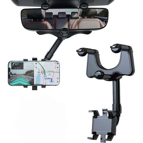 Vtizikl Support de téléphone de Voiture pour rétroviseur, Auto Support Téléphone Voiture Rotatif et Rétractable à 360° pour Tous Les Smartphones (1/4)