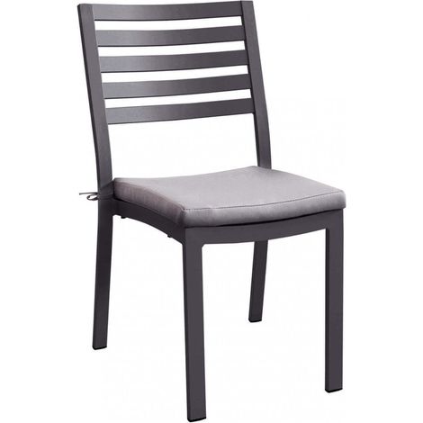 Sedia da Giardino Formentera con Cuscino 46x62x84 h cm in Alluminio Antracite (1/3)