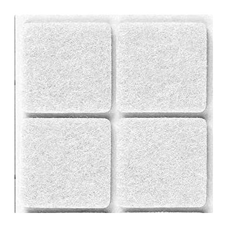 50 x FELTRINO ADESIVO SEDIA BIANCO  30X 30 MM CF 6 PZ