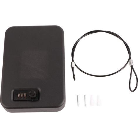 Coffre-fort portable anti-vol pour voiture, grand capacité, boîte de sécurité noire avec cadenas à mot de passe pour bijoux et argent liquide (1/5)