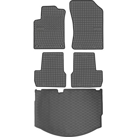 Ensemble de tapis de sol en caoutchouc pour Citroën C3 II Berline (2010-2016) + tapis de coffre