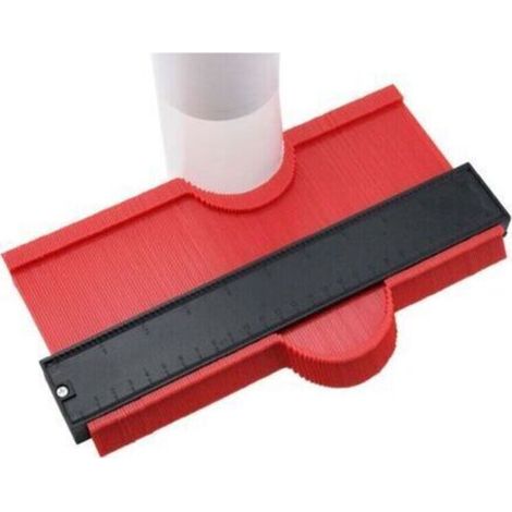 Gabarit de découpe verrouillable en métal avec réglage de flexibilité – Copieur de contour et règle graduée intégrée pour parquet et carrelage (1/3)