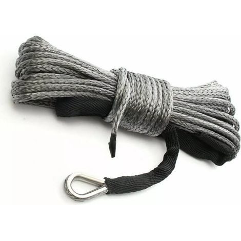 7700 lb (ca. 3500 kg) starkes Kunststoffseil für Forstwinden, 6 mm, 15 m, für ATVs – 7700 lb (ca. 3500 kg) starkes Kunststoffseil für Forstwinden, 6 mm, 15 m, für ATVs (1/5)