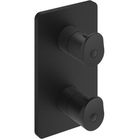 Façade thermostatique externe Botte laiton 2 sorties blackmat - CRISTINA ONDYNA BT75213