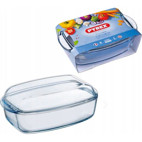 Pyrex-Glasauflaufform mit Deckel, 4,6 l