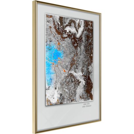 Affiche Murale Encadrée "One Life" 40 x 60 cm Or (1/2)