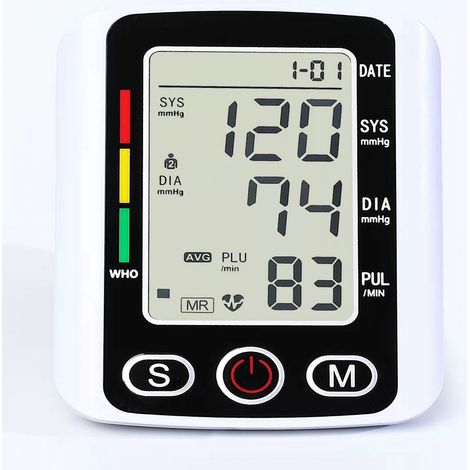 Tensiomètre Automatique Bras - Écran LCD Grand Format - Détection Battements Cardiaques Irréguliers - Cuff Réglable - 1 Pièce