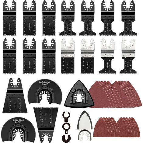 Set mit 43 oszillierenden Zubehörteilen für Multifunktionswerkzeuge zum Eindrehen von Holznägeln, universelle Befestigungselemente, kompatibel mit DeWalt, Makita, Dremel und mehr. (1/5)
