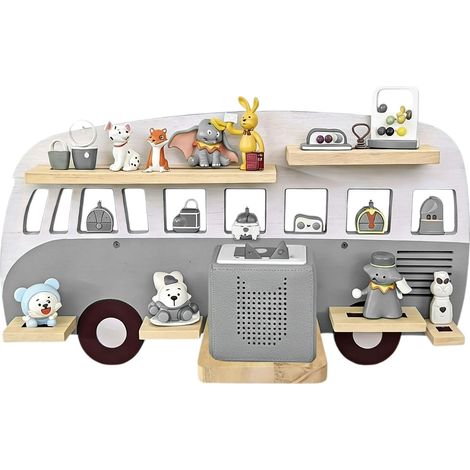 Étagère magnétique pour 25 Tonies, Bus, 32x62x13 cm, Gris (1/5)