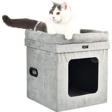 Niche pliable pour chat, Gris, 38 x 38 x 43 cm (1/5)