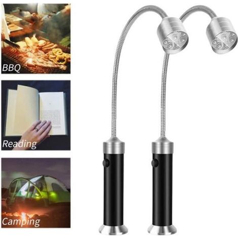 Lampe Barbecue - Col De Cygne 360° - Base Magnétique - Étanche - Alimentation Piles AAA - 9 LED - 3 W (1/4)