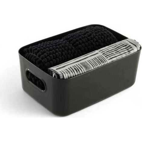 Set de ducha TODAY Utility 3 piezas - Panier, tapis 40x60 cm, rideau 180x180 cm (negro) (1/2)