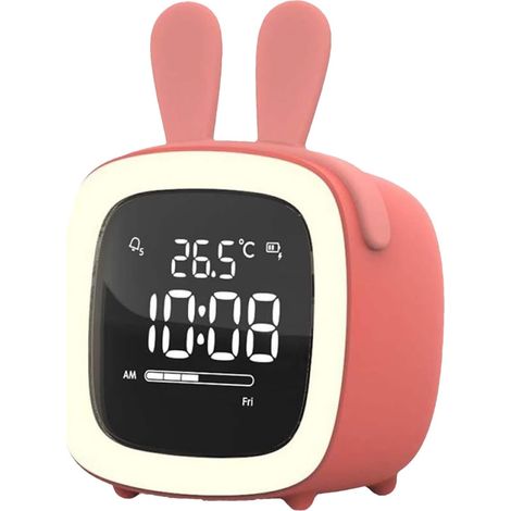 Horloge-réveil pour enfants - Entraînement au sommeil pour tout-petits avec veilleuse, horloge d'entraînement au sommeil rechargeable