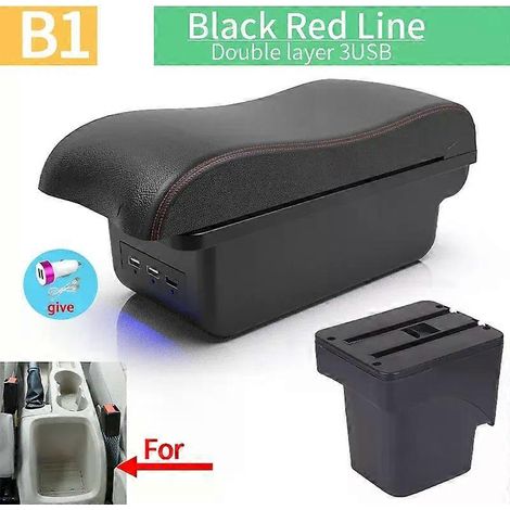 Accessoires pour console centrale intérieure Ford Focus 2 Mk2 (2005-2011) : accoudoir à double compartiment modifié pour une amélioration de l'intérieur. (1/5)