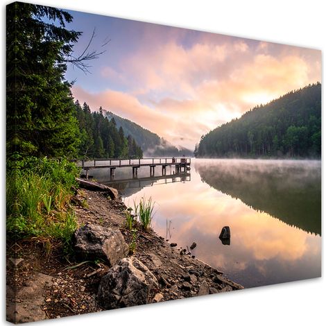 Wandbild Aussicht See Steg Natur 60x40 cm