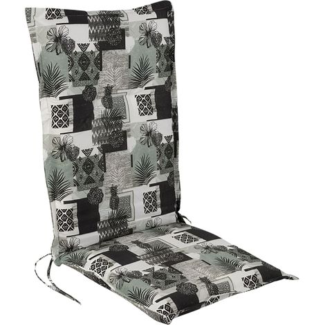 Universal Hochlehner Auflage „Annecy“ mit Einstellband - 123 cm - Gartenstuhl Kissen multicolor mit Eckbändern