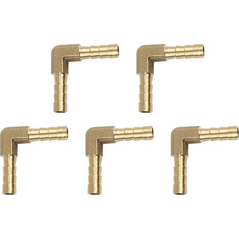 Raccorde 5mm filetage mâle air eau Huile Coude barbe laiton 90 Degré 5pcs (1/5)