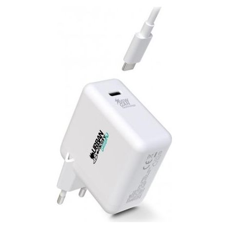 Caricabatterie da Parete + Cavo USB C Urban Factory GSC65UF Bianco (1/4)