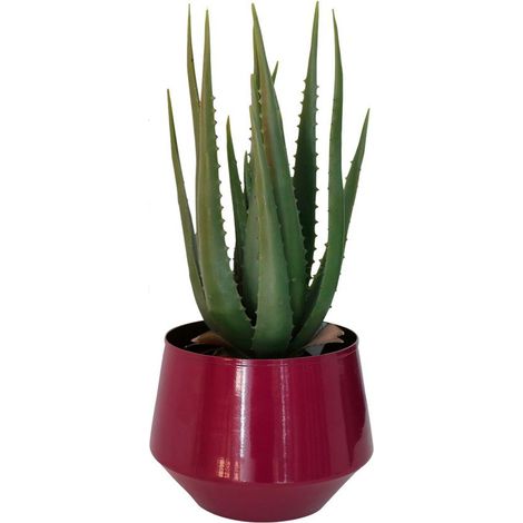 BURI Metall-Dekovase weinrot Gold Blumenvase Blumen-Übertopf Teelichthalter Tischdeko (1/4)