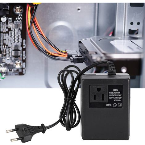 – 300-W-Wechselrichter (220 V auf 110 V) – EU-Steckeradapter – Hitzebeständig – Kompakt und leicht für Reisen