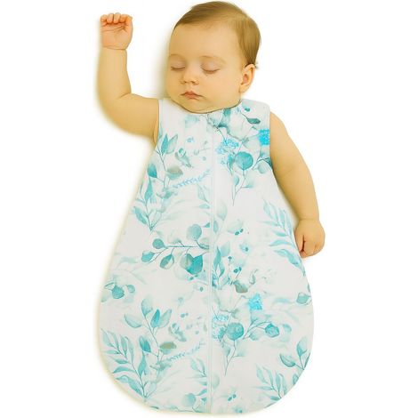 Saco de dormir redondo de algodón para niños talla S 0-6 meses verano TOG 1.0 - menta eucalipto (1/5)