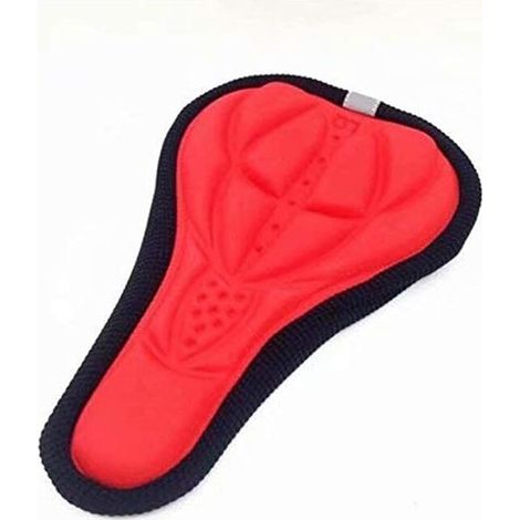 Paquet de 2 housses de siège de vélo de montagne, oreiller ventilé 3D, housse de siège confortable en Silicone, ensemble de coussins, accessoires de vélo (rouge) (1/4)