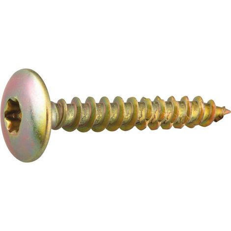 Vis de penture empreinte Torx acier zingué bichromaté entièrement filetées. diamètre 7 mm. longueur 50 mm. boîte de 100 vis - VISWOOD (1/2)