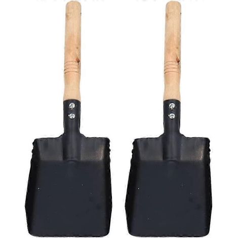 Pelle à cendres robuste en fer, composée de 2 pièces, pour cheminée et jardinage pelle à charbon multifonctionnelle avec poignée ergonomique. (1/4)
