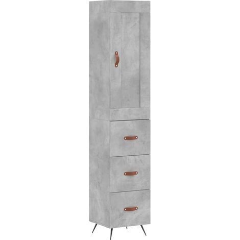 Buffet haut Gris béton 34,5x34x180 Bois d'ingénierie (1/5)