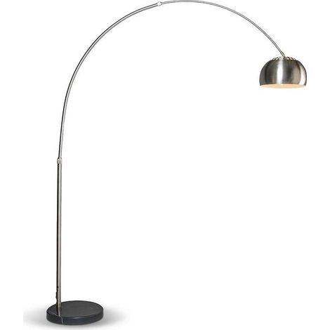 Qazqa – Lampe d'arche moderne en acier – Hauteur 220 cm – Abat-jour réglable E27 – Éclairage intérieur pour salon – Compatible LED et halogène (1/7)
