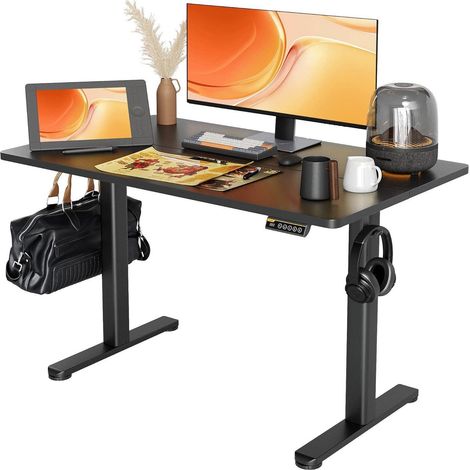 Elektrischer Schreibtisch höhenverstellbar 120x60 cm, mit Memory-Funktion, Schwarz (1/5)