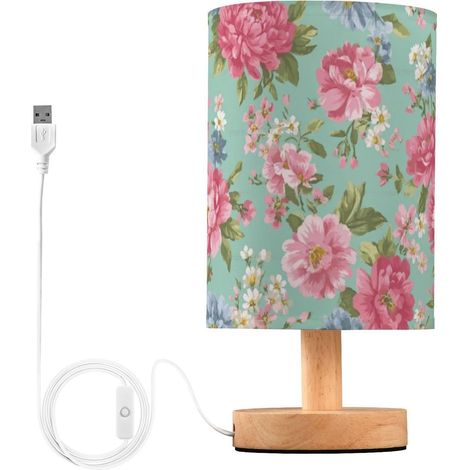Kcldeci Lampe de chevet à fleurs roses, bleues et vertes pour (1/5)