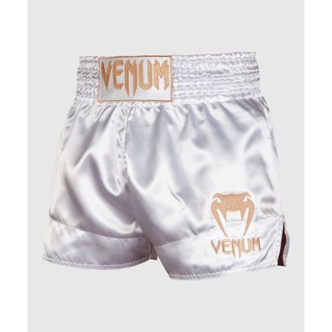 Pantalones cortos clásicos Venum Muay Thai blancos/dorados talla L